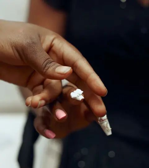 Manicure in progress — reference photograph